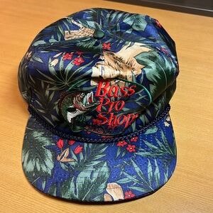 Bass Pro Vintage Floral Pattern SnapBack Rope Hat